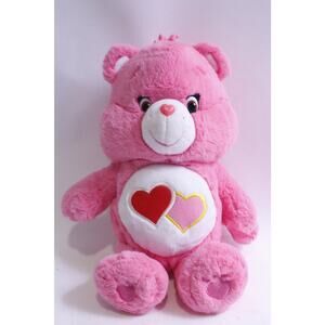 Care Bears, Love-a-Lot Bear, Plush, 2014, Two Hearts Symbol, Pink Fur, 13"